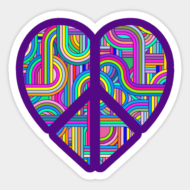 Abstract Heart Peace Sign Peace Sign Sticker Teepublic